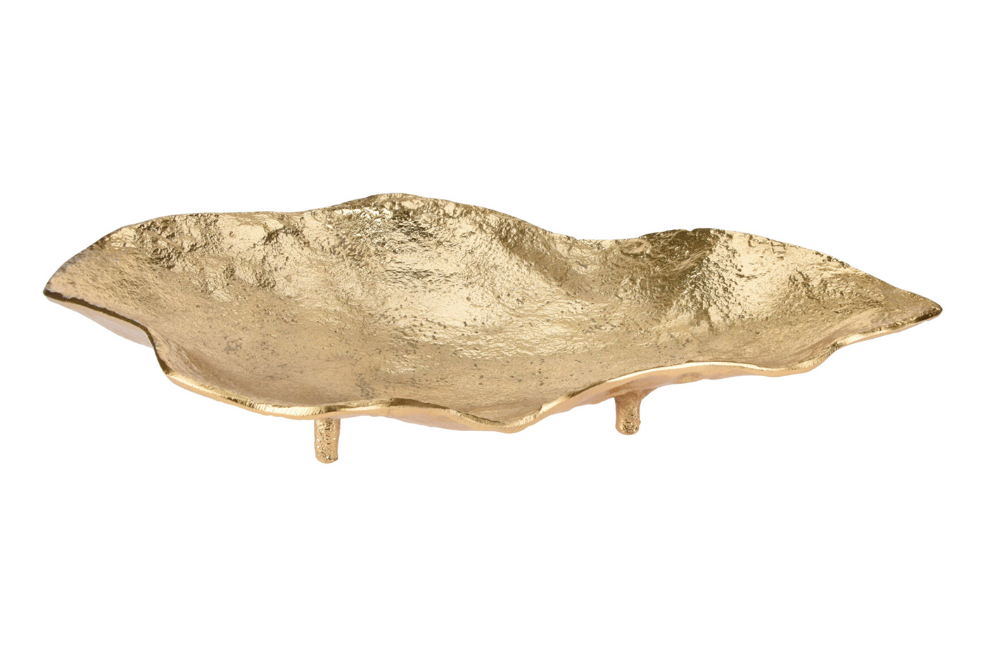 Тарелка декоративная на ножках золотая